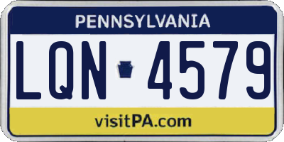 PA license plate LQN4579