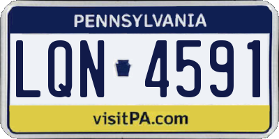 PA license plate LQN4591