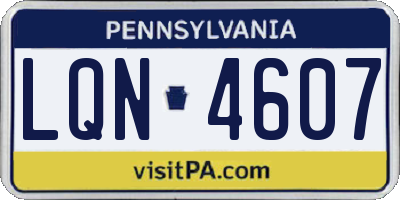 PA license plate LQN4607