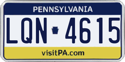 PA license plate LQN4615