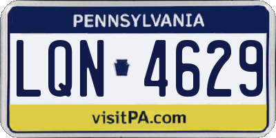 PA license plate LQN4629