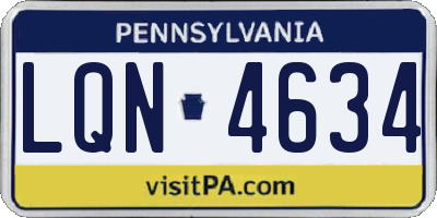 PA license plate LQN4634