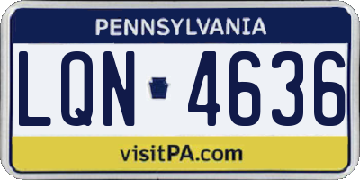 PA license plate LQN4636