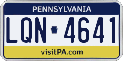 PA license plate LQN4641