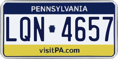PA license plate LQN4657