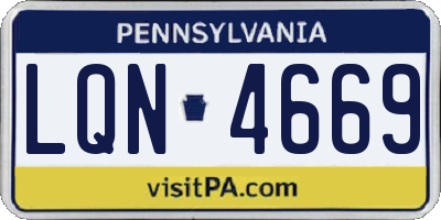PA license plate LQN4669