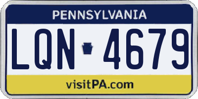 PA license plate LQN4679