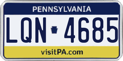 PA license plate LQN4685