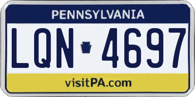 PA license plate LQN4697