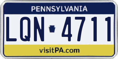 PA license plate LQN4711