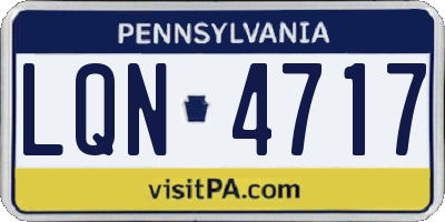 PA license plate LQN4717