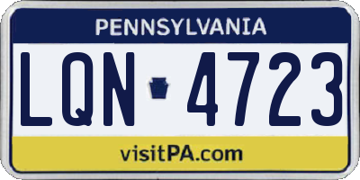 PA license plate LQN4723