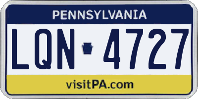 PA license plate LQN4727
