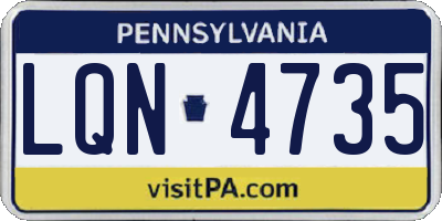 PA license plate LQN4735
