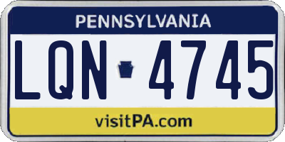 PA license plate LQN4745