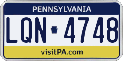 PA license plate LQN4748