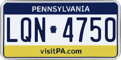 PA license plate LQN4750