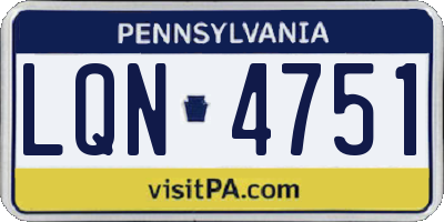 PA license plate LQN4751