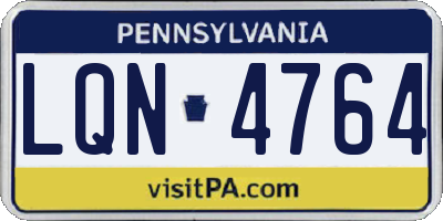 PA license plate LQN4764
