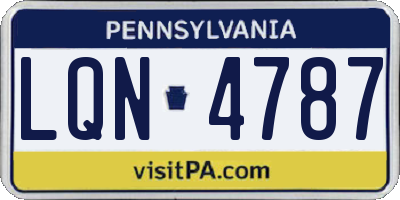 PA license plate LQN4787