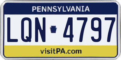 PA license plate LQN4797