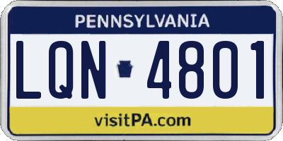 PA license plate LQN4801