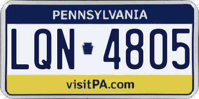 PA license plate LQN4805