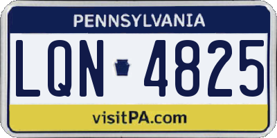 PA license plate LQN4825