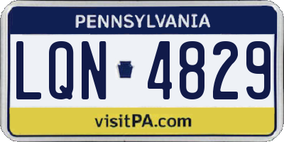 PA license plate LQN4829