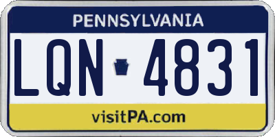 PA license plate LQN4831