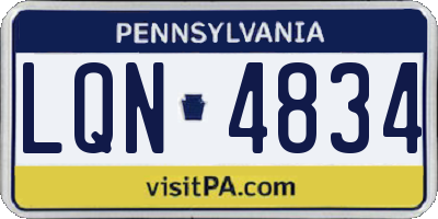 PA license plate LQN4834