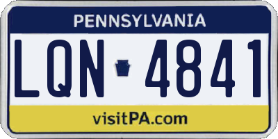 PA license plate LQN4841