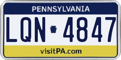 PA license plate LQN4847