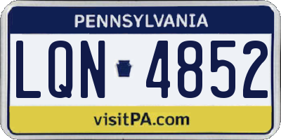 PA license plate LQN4852