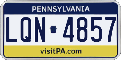 PA license plate LQN4857