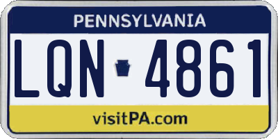 PA license plate LQN4861