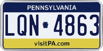 PA license plate LQN4863