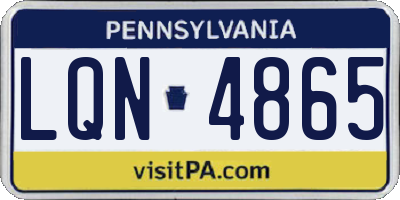 PA license plate LQN4865