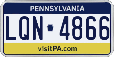 PA license plate LQN4866