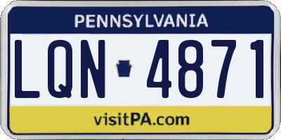 PA license plate LQN4871