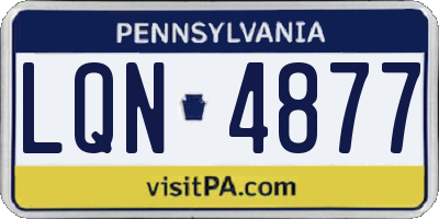 PA license plate LQN4877