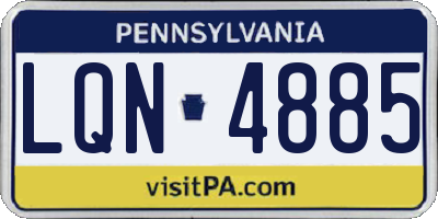 PA license plate LQN4885