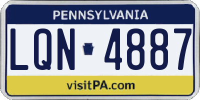 PA license plate LQN4887