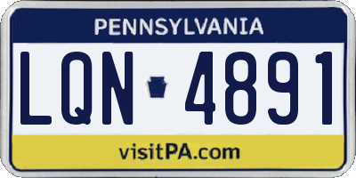 PA license plate LQN4891