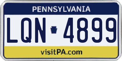PA license plate LQN4899