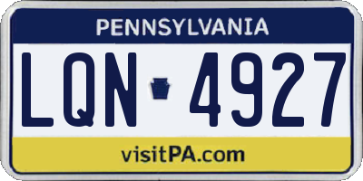PA license plate LQN4927