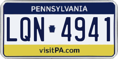 PA license plate LQN4941