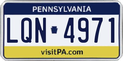 PA license plate LQN4971