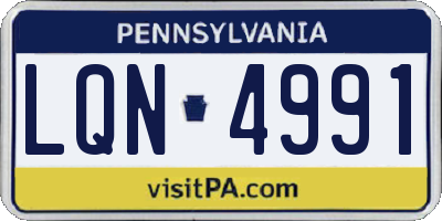 PA license plate LQN4991