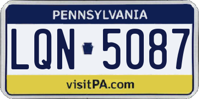PA license plate LQN5087